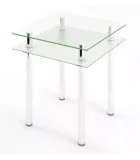 Glass dining table D-01-1 with tempered glass and chrome legs order